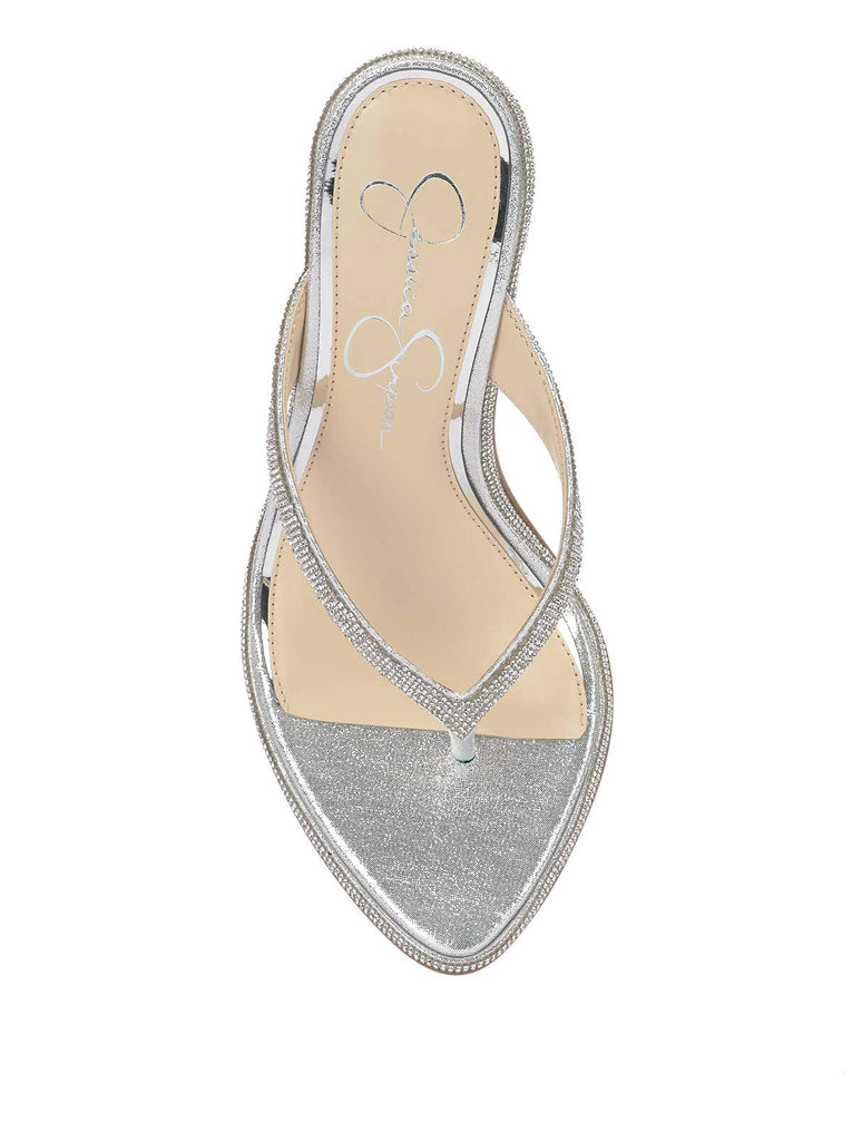 Pules High Heel Sandal in Silver Shimmer