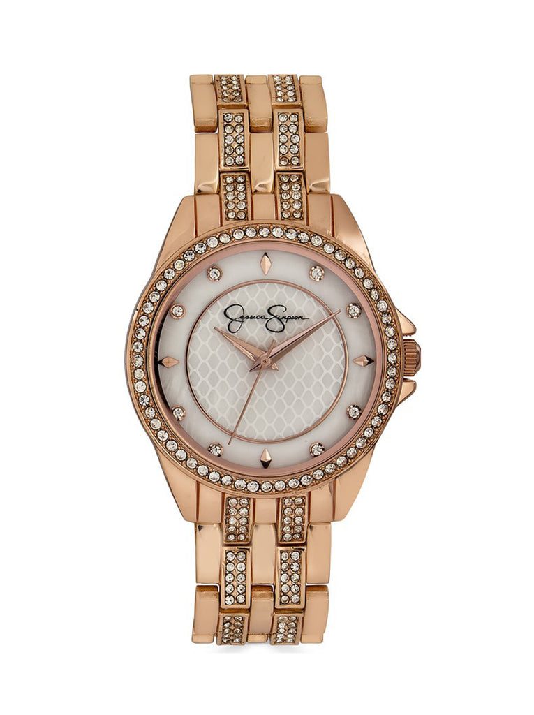 Rose Gold Tone Mother Of Pearl Dial Bracelet Watch