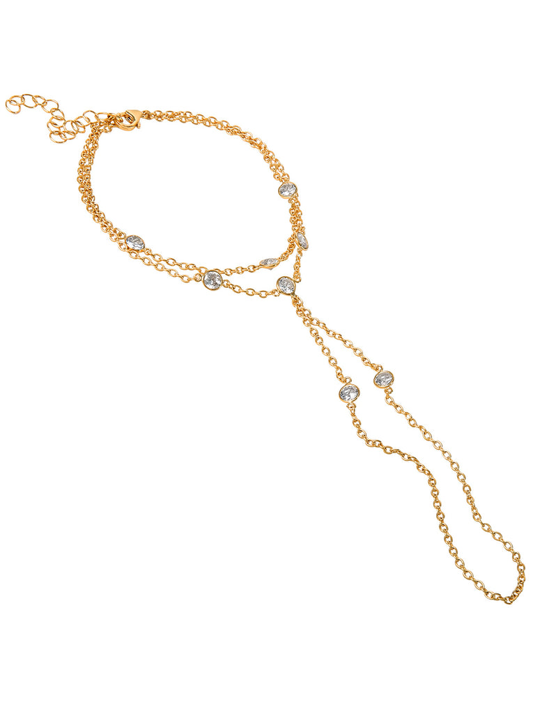Demi Fine Hand Chain in Jeweled Gold