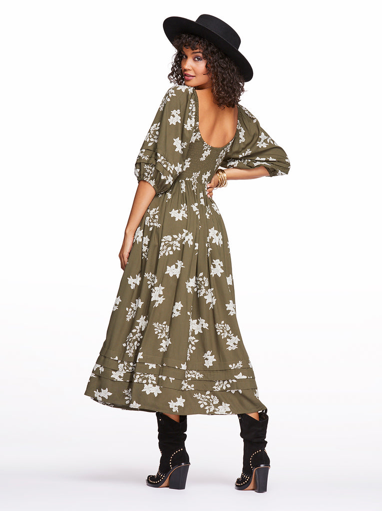 Simona Dress in Floral Fawn