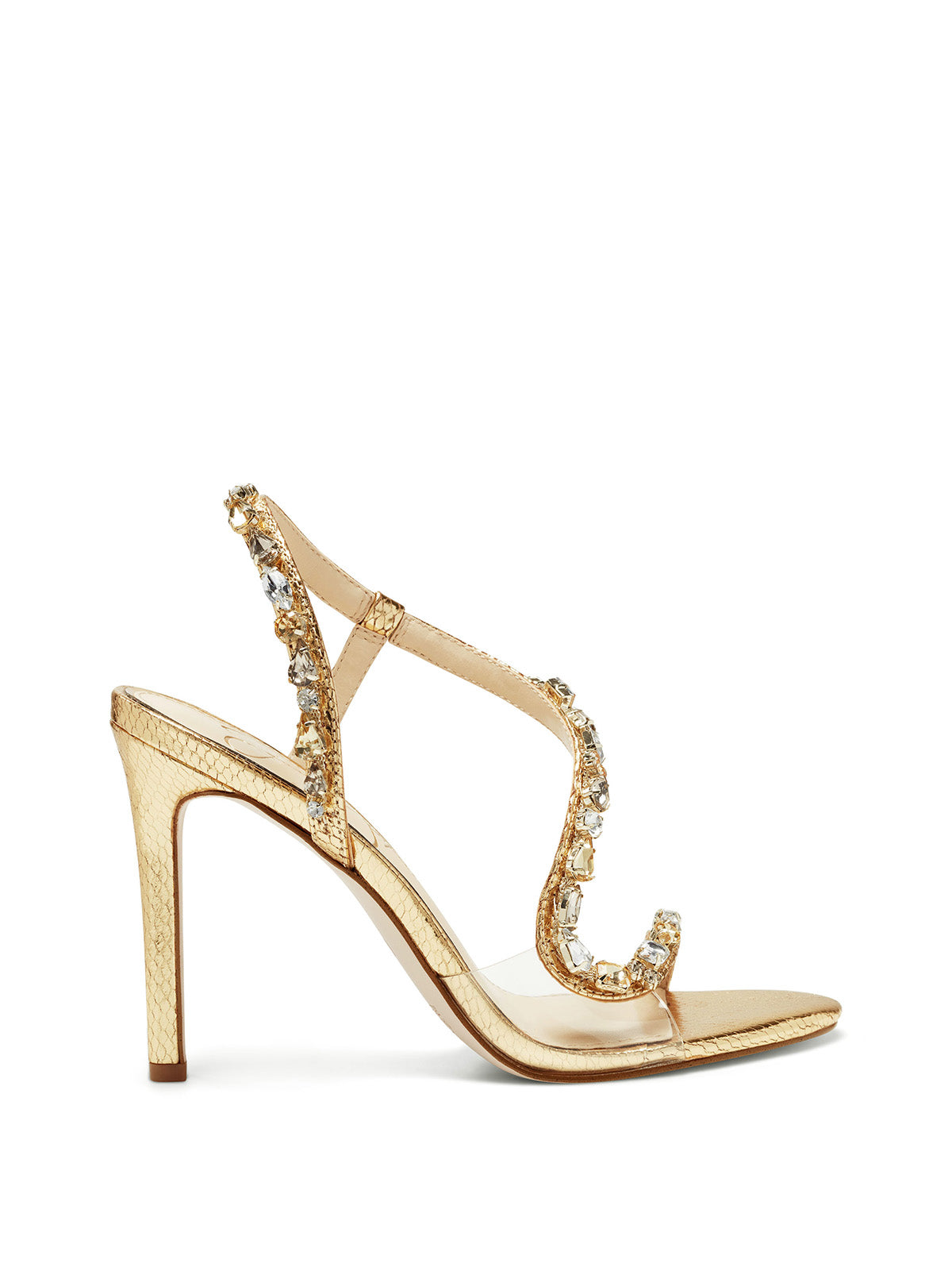Gold Patent Clear Court | Heels, Ankle strap heels, Gold open toe heels
