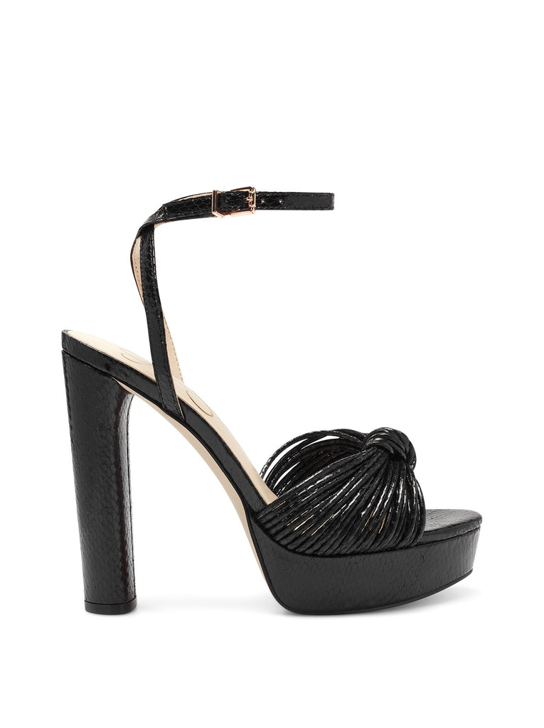 Immie Platform Sandal in Black Snake