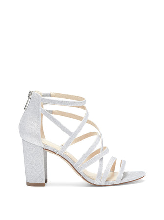 All You Wanted Silver Cross Over Strappy Block Heel Sandals – Pink Boutique  UK