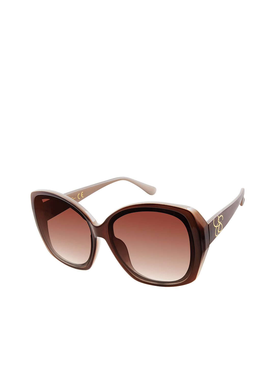 Two Tone Geometric in Brown & Nude