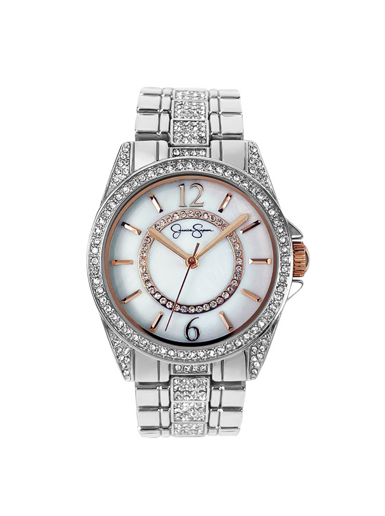 Silver Tone Crystal Bracelet Watch